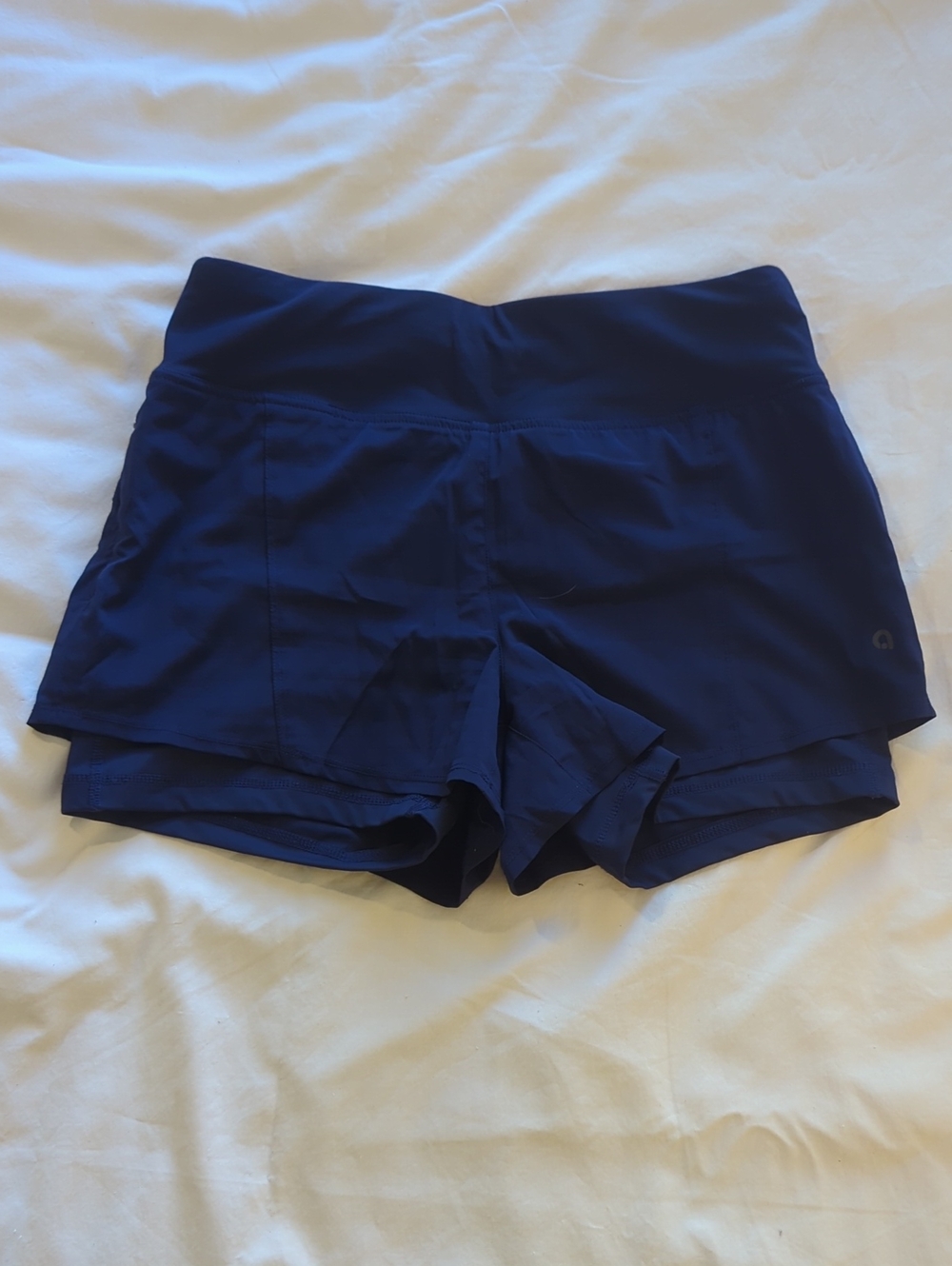 Women's Athletic Double-Layer Navy Performance Shorts